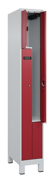C+P Z-Spind Evolo PLUS, Füße, 2 Fächer, 1950x300x500mm, 7035/3003, Zylinderschloss, 049013-102 S10031
