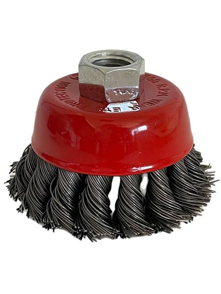 VaGo-Tools Topfbürsten Drahtbürsten 125mm Bürsten gezopft Winkelschleifer, VE: 24 Stück, 09-006x24_xv