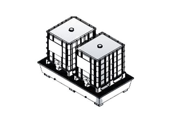 Eichinger Industrie Auffangwanne mit konischen Seitenwänden, mit Gitterrost, 2 x IBC reinorange, 30102100000001