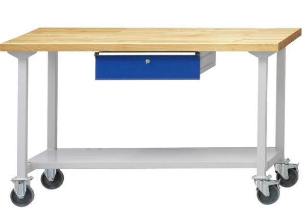 ANKE Werkbänke Arbeitstisch, Modell 63, 1500 x 700 x 900 mm, RAL 7035/5010, KSP 50 mm, 400.855