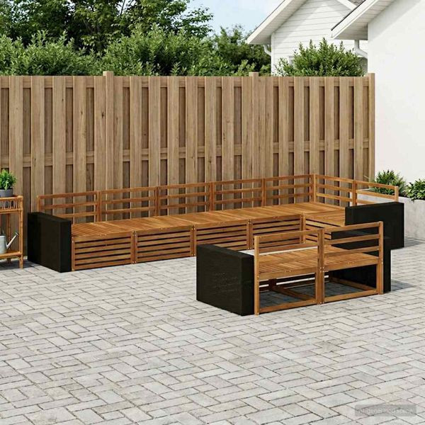 vidaXL Outdoor-Sofagarnitur 8-teilig Natur, 3383512, 8721288708991
