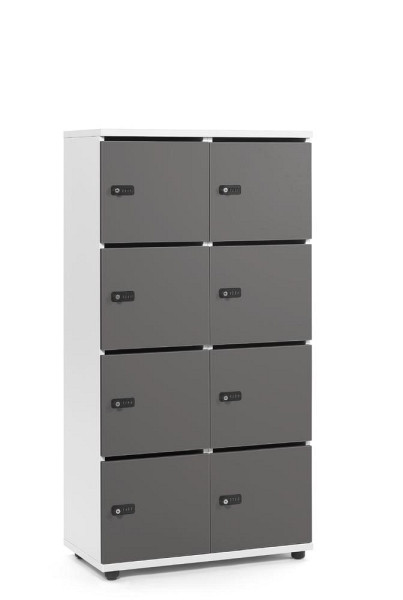 Deskin Schließfachschrank OFFICE-LINE mit 8 Fächern, Anthrazit, 800 x 420 x 1530 mm, mit Posteinwurf, 289998
