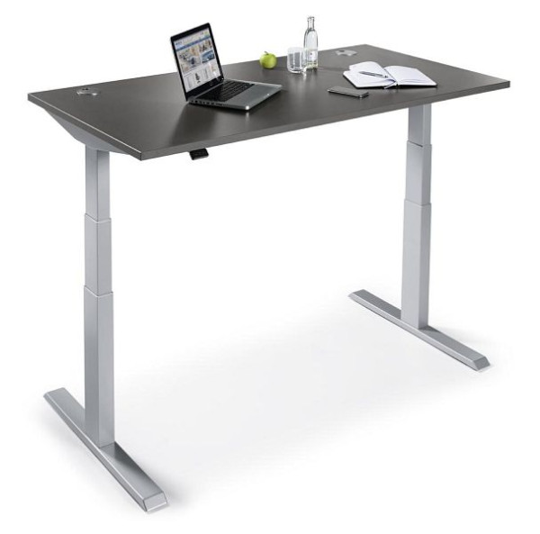 Deskin Sitz-/Stehschreibtisch Comfort EVO, Dekor anthrazit, B 1800 x T 800 x H 640-1300 mm, 278678