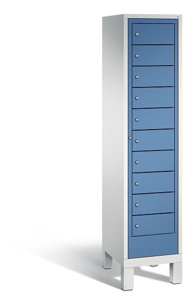 C+P Wäsche-Sammelschrank Evolo, 1 Abteil, H1850xB420xT500 mm, Grau/Fernblau, 48060-110 S10000