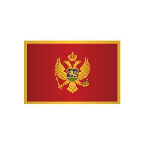Stein HGS Länderflagge Montenegro, 300 x 120 cm (Hochformat), mit Kunststoff-Karabiner, FlagTop 160 g/m², für Fahnenmasten 7 m, ohne Hohlsaum, 27289