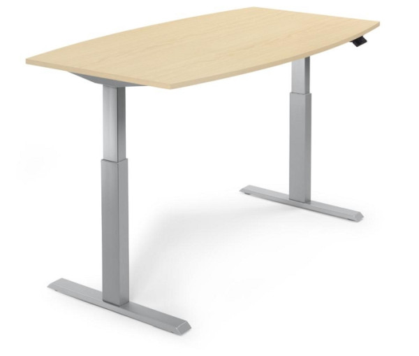 Deskin Sitz-/ Stehbesprechungstisch, höhenverstellbar, Ahorndekor, 2000 x 1000 x 715-1205 mm, 269946