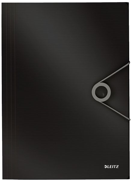 LEITZ 4563 Dreiflügelmappe Solid, A4, PP, schwarz, 4563-10-95