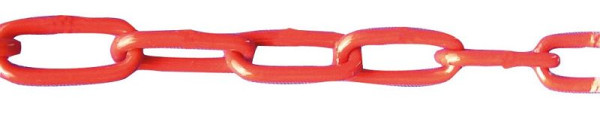 Schake Absperrkette aus Stahl, ungeschweißt, Drahtstärke 7 mm, verzinkt und rot / weiß beschichtet, VE: 10 m, 430_10B-VE10