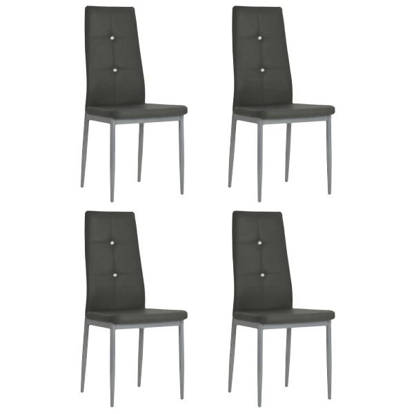 vidaXL Esszimmerstühle 4 Stk. Grau Kunstleder, elegant, hochwertig, 246186
