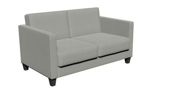 SETRADA 2-Sitzer Sofa, Kunstleder, lichtgrau, 136 x 82 x 80 cm, LE-SE01-2P-KL-PRO-LG