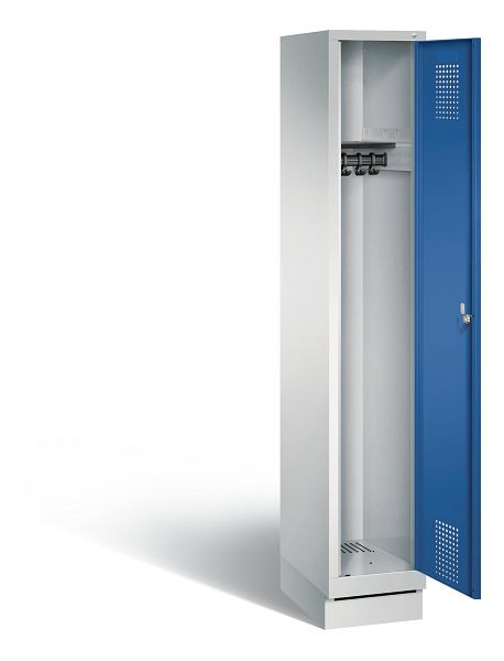 C+P Garderobenschrank Evolo, H1800xB320xT500mm, Farbe: Lichtgrau / Enzianblau, 48020-10 S10029