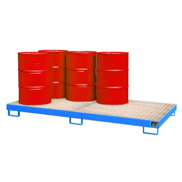 STEIN HGS Auffangwanne AW 8-12, 240 Liter, RAL 5012 lichtblau, Gesamthöhe 210 mm, lackiert, 8 x 200 Liter Fass, 79187.0015