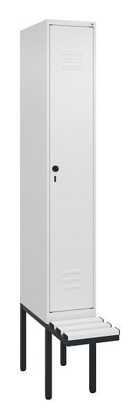 C+P Umkleidespind Classic PLUS, 2120x300x815mm, 9016/9016, Drehriegel, je 2 Doppel-Haken, 0800407-10F S10044