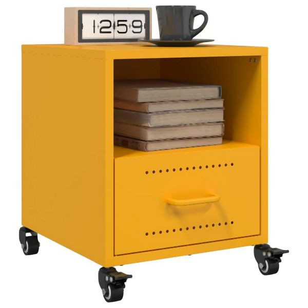 vidaXL Nachttische 2 Stk. Senfgelb 36x39x43,5 cm Stahl, 846711