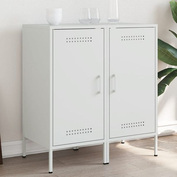 vidaXL Sideboards 2 Stück Weiß 36x39x79 cm Kaltgewalzter Stahl, 843023