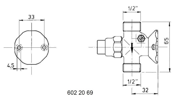 Benkiser Selbstschluss-Ventil für Wandbefestigung 1/2 Zoll Aufputz, Anschluss 1/2, Abgang 1/2 (DN15) 1/2 Zoll Abgangsgewinde, MS roh, 6022069