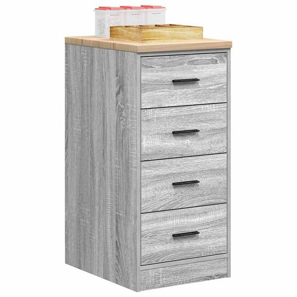 vidaXL Garagen-Aufbewahrungsschrank Grau Sonoma Massivholz Kiefer, 860594