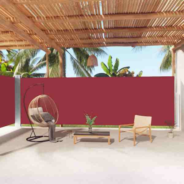 vidaXL Seitenmarkise Ausziehbar Rot 200x1000 cm, 318047