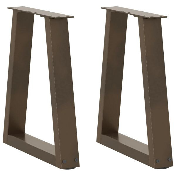 vidaXL Esstisch Beine V-Form 2 Stück Naturstahl 38x(42-43,3) cm Stahl, 4012547