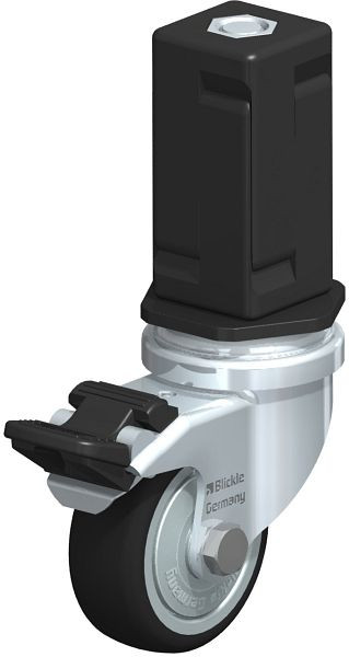 Blickle LRA-PATH 50K-FI-FK-EV05 Apparate-Lenkrolle mit Expander & Feststeller, Thermoplastisches Polyurethan, Grau, 848562