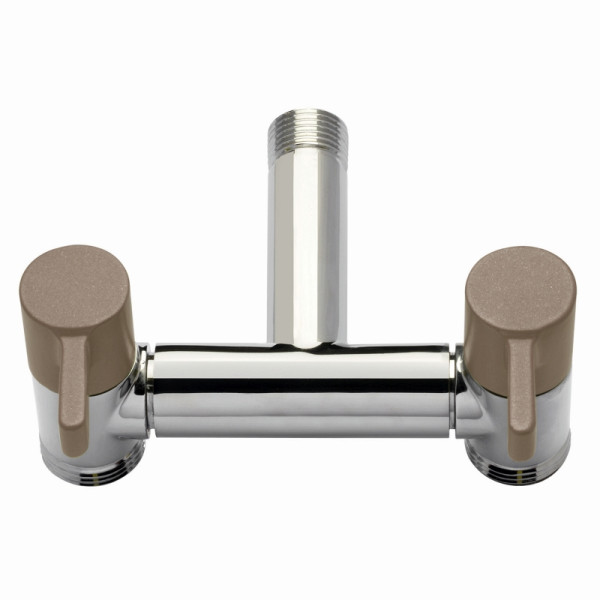 Aquajet Doppel-Zapfstelle ECO grau, verchromt, VE: 4 Stück, 73142GRT