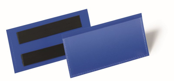 DURABLE Magnetische Etikettentasche 100x38mm, dunkelblau, VE: 50 Stück, 174107