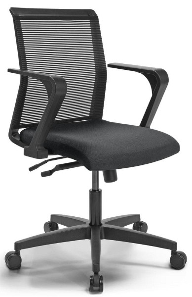 Deskin Bürostuhl SIGMA SMART ohne Armlehnen, Schwarz/Schwarz, 800 x 600 x 330 mm, 333331