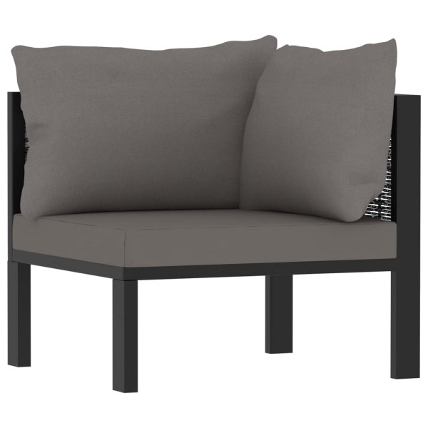 vidaXL Sofa-Eckelement mit Linker Armlehne Poly Rattan Anthrazit, 49397