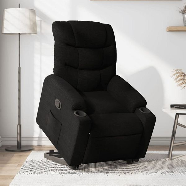 vidaXL Relaxsessel mit Aufstehhilfe Schwarz Stoff, 3206647