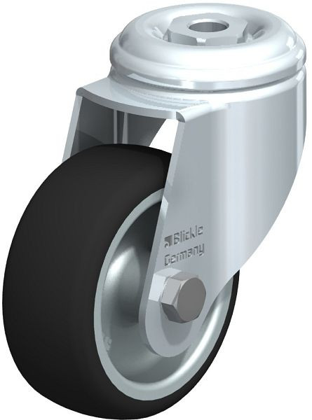 Blickle LKRA-PATH 80G-11 Apparate-Lenkrolle mit Rückenloch, Thermoplastisches Polyurethan, Grau, 576314