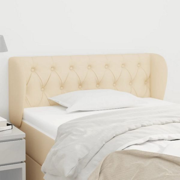 vidaXL Kopfteil mit Ohren Creme 103x23x78/88 cm Stoff, 3117475