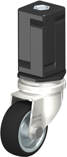 Blickle LRXA-PATH 50G-EXV07 Edelstahl-Apparate-Lenkrolle mit Expander, Thermoplastisches Polyurethan, Grau, 853327