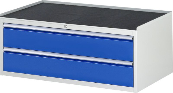 RAU Schubladenschrank Serie 7000, B1145 x T650 x H465mm, Metallauflage, Höhe 25 mm, Schubladen: 2xH180 mm mit Einzelauszugssicherung, 13-XXL2.0A-MT.11