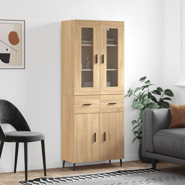 vidaXL Highboard Sonoma-Eiche 69,5x34x180 cm Holzwerkstoff, 3198548