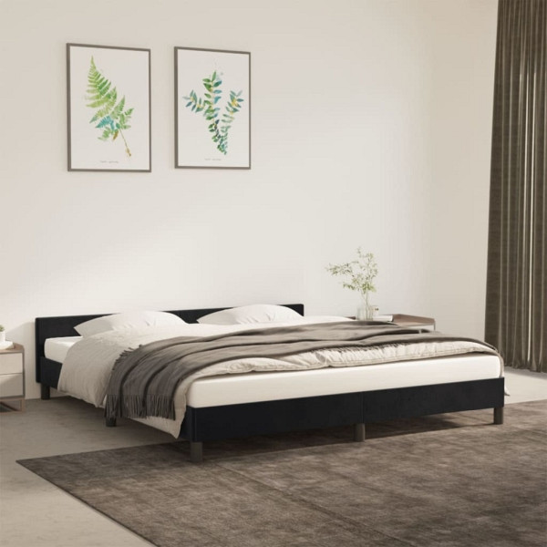 vidaXL Bettgestell mit Kopfteil Schwarz 160x200 cm Samt, 347581