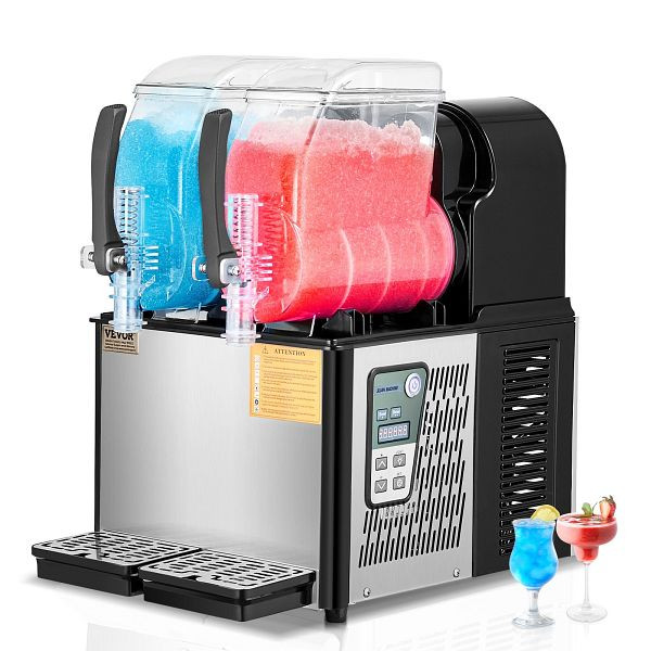 VEVOR Kommerzielle Slushy-Maschine, 4Lx2 Margarita Smoothie Frozen Drink Maker, SYXRJX24LSGDJOOWPV2