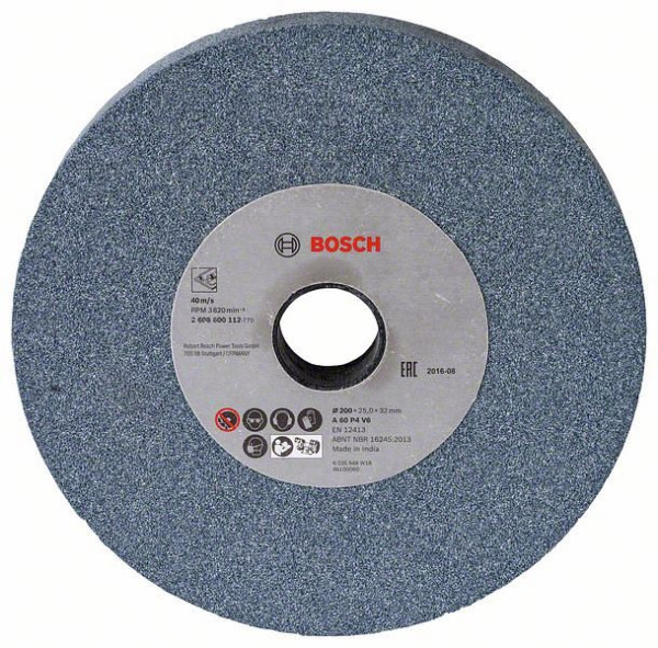 Bosch Schleifscheibe für Doppelschleifmaschine, 200 mm, 32 mm, 60, 2608600112