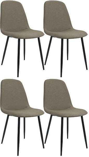 CLP 4er Set Esszimmerstuhl Maryam Stoff, taupe, 327443
