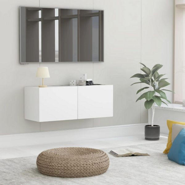 vidaXL TV-Schrank Weiß 80x30x30 cm Holzwerkstoff, 801472