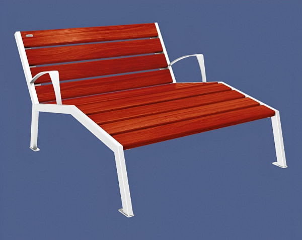 Procity Liegestuhl Silaos 1200 mm, Mit Armlehne, Holz & Stahl, Mahagoni/RAL 9010, 209643.9010.ACAJ
