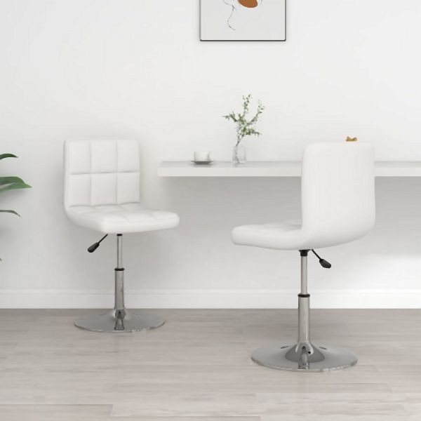 vidaXL Esszimmerstühle 2 Stk. Weiß Kunstleder, modernes Design, 334179