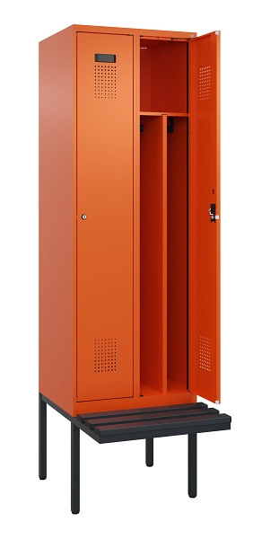 C+P Spind Evolo PLUS, 2 Abteile, 2120x600x815mm, 2004/2004, Zylinderschloss, Material Sitzfläche Kunststoff, 0490407-20F S10103