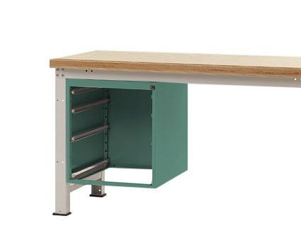 Manuflex Leergehäuse PROFI für Werkbanktische stationär, Nutzhöhe 500 mm für Werkbanktiefe 700 mm, Graugrün, ZB4431.0001