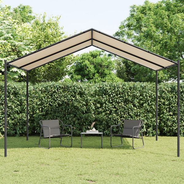vidaXL Gartenpavillon Beige 4x4 m Stahl und Stoff, 362454