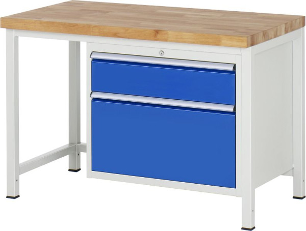 RAU Werkbank Serie 8000 - Modell 8256, B1250 x T700 x H840 mm, Systemunterbau B1245 x T650 x H800 mm, 03-8256A1-127B4S.11