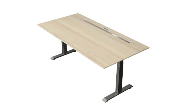 Kerkmann Steh-/Sitztisch Move boost 4 2000 X 1000 elektrisch höhenverstellbar von 640-1290 mm, Anthrazit/Ahorn, 10440950