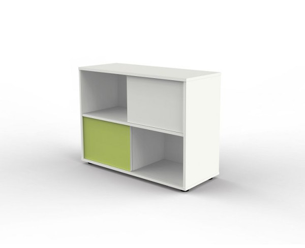 Kerkmann Schiebetürenschrank mit Wendetüren in halber Fachbreite, fresh, B 1000 x T 400 x H 750 mm, Weiß/Grün, (Montage), 13445910-1