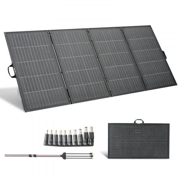 VEVOR Falt-Solarpanel 400W, 16BB N-Typ monokristallin, 24% Wirkungsgrad, IP67, MC4-Ausgang & 10-in-1 DC-Adapter, ZDDKTYNB1400RRWEX001V2