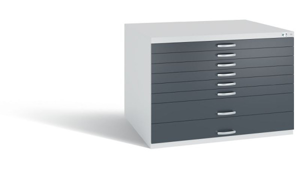 C+P Schubladenschrank Serie 7100_7200, H760xB1100xT765 mm, Grau/Anthrazit, 7101-200 S10345
