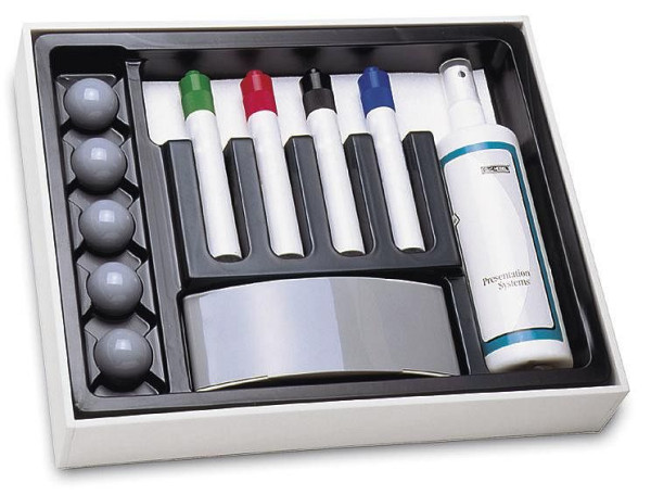 Deskin Zubehör-Set für Weißwandtafeln, Zubehörset, 22-teilig, für Whiteboards, Flipcharts oder Moderationstafeln, 212956